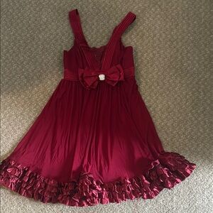 Elegant Red night Dress with Bow Detail